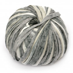 YARN WASHI PRINT color blue, gray melange 70% polyester 30% viscose -100 meters -100 grams