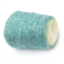 Yarn MINI PUDDING color turquoise, white, yellow 30% wool 10% mohair 30% acrylic 30% polyester -250 meters -200 grams