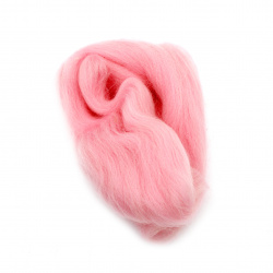 Μαλλί τσόχα 100 τοις εκατό MERINO 66S-21 micron χρώμα ροζ -4~5 γραμμάρια