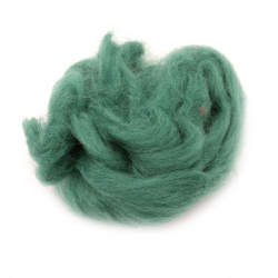 Μαλλί τσόχα 100 τοις εκατό MERINO 66S-21 micron χρώμα πράσινο -4~5 γραμμάρια