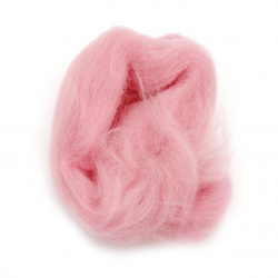 High quality 100% Merino wool for felting, making hats, clothing accessories and toys,  66S-21 micron, cotton candy color -4 ~ 5 grams