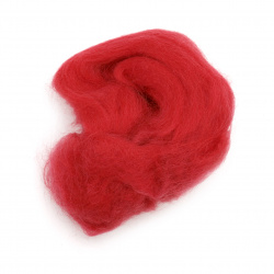 High quality Merino wool ribbon for making hats, clothing accessories and toys  66S-21 micron color dark red -4 ~ 5 grams