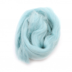 High quality Merino wool ribbon for making hats, clothing accessories and toys 66S-21 microns color light blue -8 ~ 10 grams