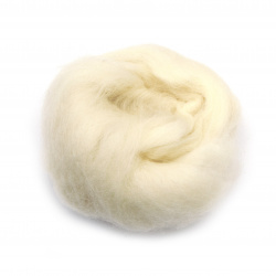 High quality Merino wool ribbon for making hats, clothing accessories and toys 66S-21 micron color light natural white -8 ~ 10 grams