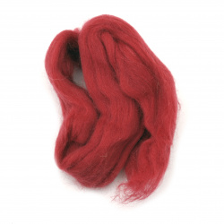 High quality Merino wool ribbon for making hats, clothing accessories and toys 66S-21 micron color dark red -8 ~ 10 grams