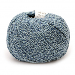 Yarn WOOLY COTTON 57% cotton 43% super merino color blue melange 50 grams -140 meters