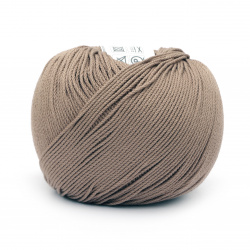 Yarn COTTON XTRA 100% cotton carbonated, mercerized cappuccino color 50 grams -150 meters