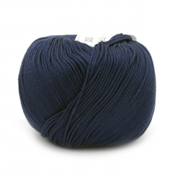 Yarn COTTON XTRA 100% cotton carbonated, mercerized color dark blue 50 grams -150 meters