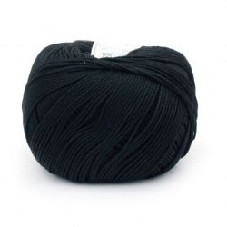 Yarn COTTON XTRA 100% cotton carbonated, mercerized color black 50 grams -150 meters