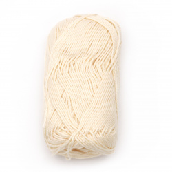 Yarn COTTON QUEEN 100% natural cotton color cream 50 grams -125 meters