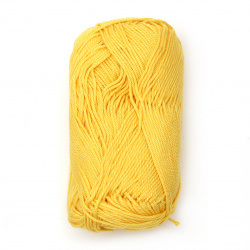 Yarn COTTON QUEEN 100% natural cotton color yellow 50 grams -125 meters
