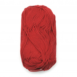 Yarn COTTON QUEEN 100% natural cotton color red 50 grams -125 meters