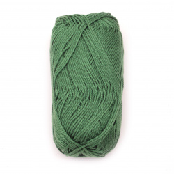 Yarn COTTON QUEEN 100% natural cotton color green 50 grams -125 meters