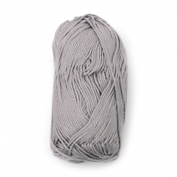 Yarn COTTON QUEEN 100% natural cotton color light gray 50 grams -125 meters