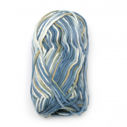 Yarn LINEN TOUCH / 80% Cotton,  20% Linen / Blue Melange / 50 grams - 65 meters