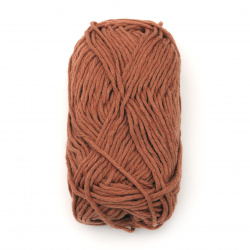 Yarn LINEN TOUCH 80% cotton 20% linen color dark orange 50 grams -65 meters