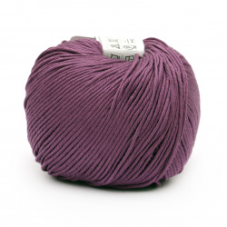 Yarn COTTON GEM 100% cotton carbonated, mercerized color purple 50 grams -95 meters