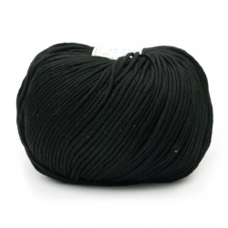 Yarn COTTON GEM 100% cotton carbonated, mercerized color black 50 grams -95 meters