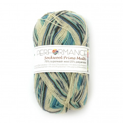Yarn SOCKWOOL PRIME MULTI -   75% Superwash Wool, 25% Polyamide / Color: Blue Melange / 50 grams - 210 meters
