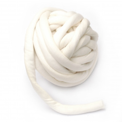 Прежда Маршмелоу 35% памук 65% полиамид, пълнеж 100% полиестерни влакна цвят бял -25 метра ~ 500 грама