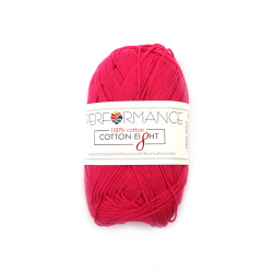 Yarn COTTON EIGHT 100% cotton cyclamen color 50 grams - 175 meters