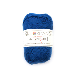 Yarn COTTON EIGHT 100% cotton color dark blue 50 grams - 175 meters
