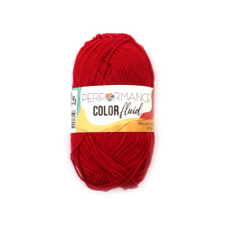 Yarn COLOR FLUID 50% cotton 50% acrylic color red 50 grams - 130 meters