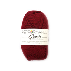Yarn GENESIS 100% cotton burgundy color 50 grams - 110 meters
