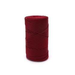 Прежда Ribbon цвят винен 100 % полипропилен -110 метра -250 грама