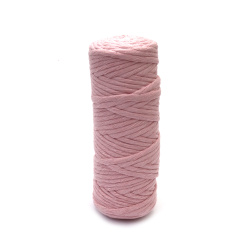Soft Macrame Cotton Cord 100% Recycled, 250 g / 50 m – Light Pink Color, Perfect for Wall Hangings, Plant Holders & Handmade Boho Decorations