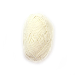 Milky White Blended Yarn - 50% Acrylic, 30% Cotton, 20% Milk Cotton, 70m - 25g