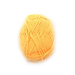Worsted Yarn: 50% Acrylic, 30% Cotton, 20% Milk Cotton / Yellow Color /  70 meters - 25 grams