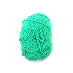 Emerald Green Blended Yarn - 50% Acrylic, 30% Cotton, 20% Milk Cotton, 70m - 25g