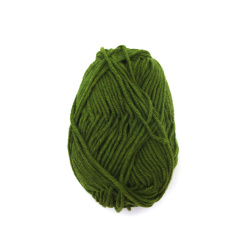 Olive Blended Yarn - 50% Acrylic, 30% Cotton, 20% Milk Cotton, 70m - 25g