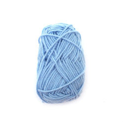 Light Blue Blended Yarn - 50% Acrylic, 30% Cotton, 20% Milk Cotton, 70m - 25g