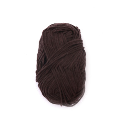Worsted Yarn: 50% Acrylic, 30%  Cotton, 20% Milk Cotton / Brown /  70 meters - 25 grams