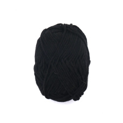 Black Blended Yarn - 50% Acrylic, 30% Cotton, 20% Milk Cotton, 70m - 25g