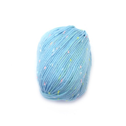 Light Blue Confetti Yarn - 65% Silk Cashmere, 35% Cotton, 50g