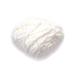100% Micro Polyester Yarn, Milky White ~ 44 meters - 100 grams