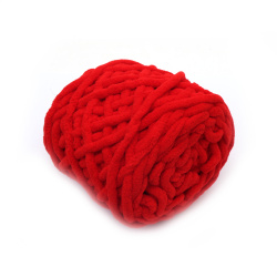 100% Micro Polyester Yarn, Red ~ 44 meters - 100 grams