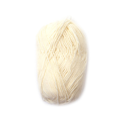 Elegant Champagne Worsted Yarn – 60% Cotton, 40% Polyester – Soft, Smooth & Durable – 50 g