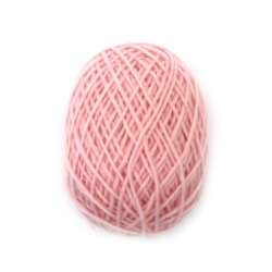 Прежда камгарна 100 % полиестер цвят светло розов -50 грама