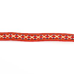 Braid, 15 mm, Red with White and Blue - 5 Meters