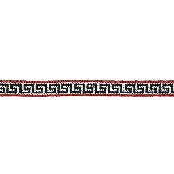 Braid, 11 mm, Dark Red with Black and Gray - 5 Meters