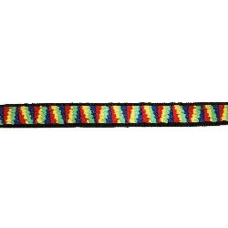 Banda de 14 mm negru cu roșu, galben, verde și albastru -5 metri
