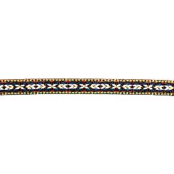 Braid, 10 mm, Brown with White, Blue, and Yellow - 5 Meters