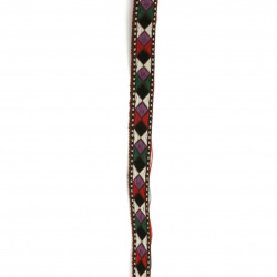Not Available Online. You can also buy at EM ART stores and at +359 884 000 893 Fabric Ribbon for Handmade Accessories and Decoration / Width: 10 mm / Brown with Purple and Black - 5 meters