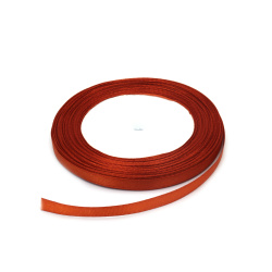 Satin Ribbon for Decoration / 6 mm / Color: Copper ~ 22 meters