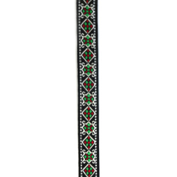 Banda latime 16 mm negru cu alb, verde si rosu - 5 metri