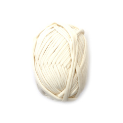 Γαλακτερό Λευκό Πλεκτό Κορδελένιο Νήμα 100% Πολυεστέρας – 100 γρ. – Ιδανικό για βελονάκι, πλέξιμο και δημιουργικές DIY κατασκευές